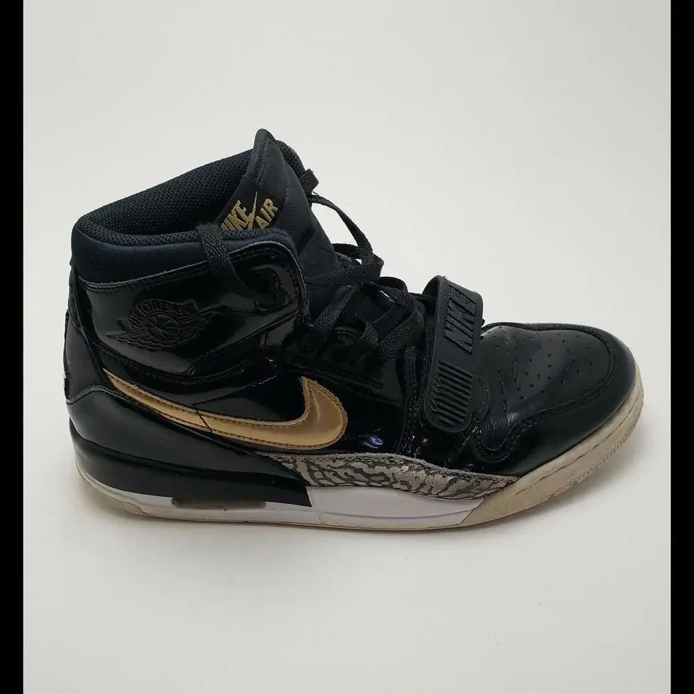 Mens Nike Air Jordan Legacy‎ 312 Black Gold High Tops Shoes Sneakers Size 11
